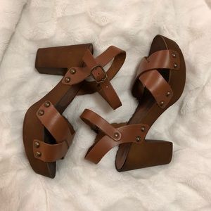 Leather Block Sandals